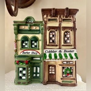 Department 56 - Christmas Village Barber Shop Cobbler & Booter